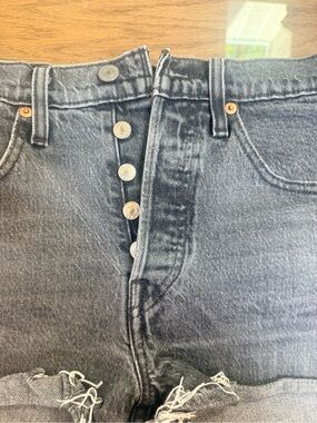 Levi's Black Washed Denim Jean Shorts